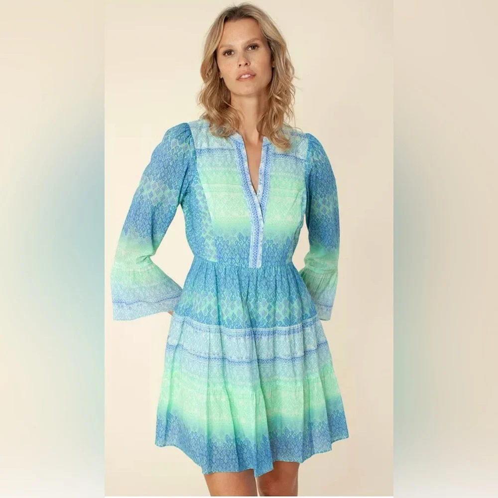 NWT HALE BOB Marin Vibrant Voile Dress Sz XS Spring Summer Resort Beach Party - Picture 1 of 6